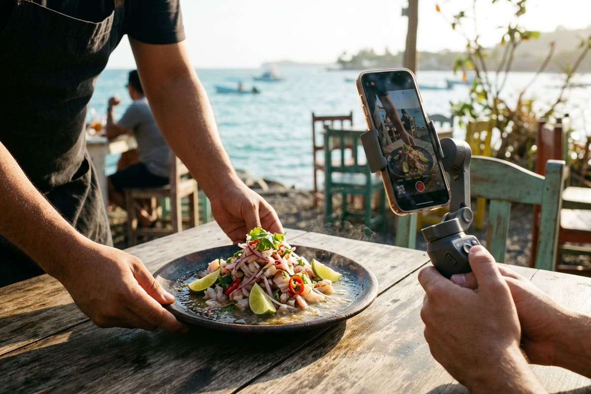 Creadora graba un plato de ceviche recién servido: el primer segundo del creativo decide el resultado del anuncio