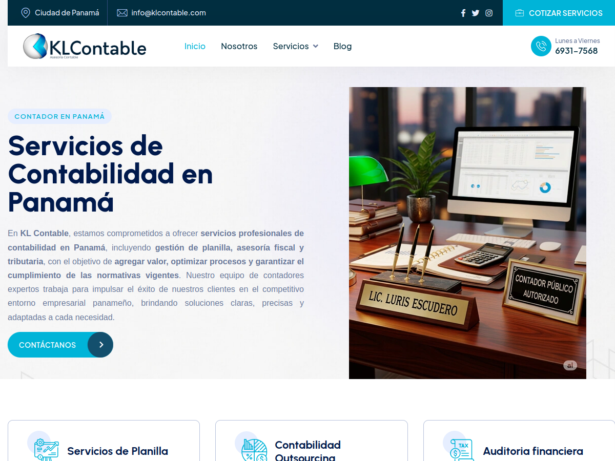Sitio web de KL Contable